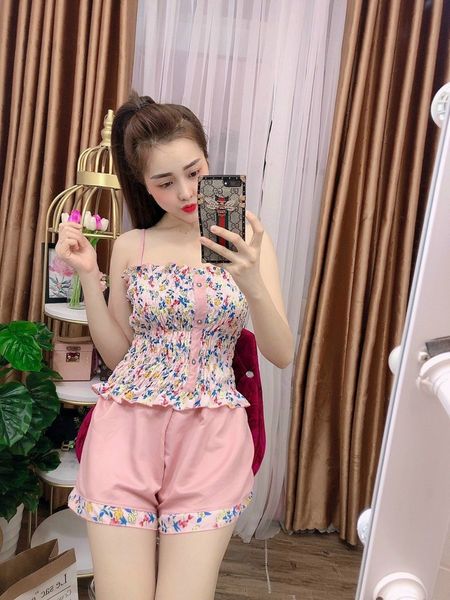 Set đồ bộ mặc nhà Hoa nhí cực xinh Lụa hàn