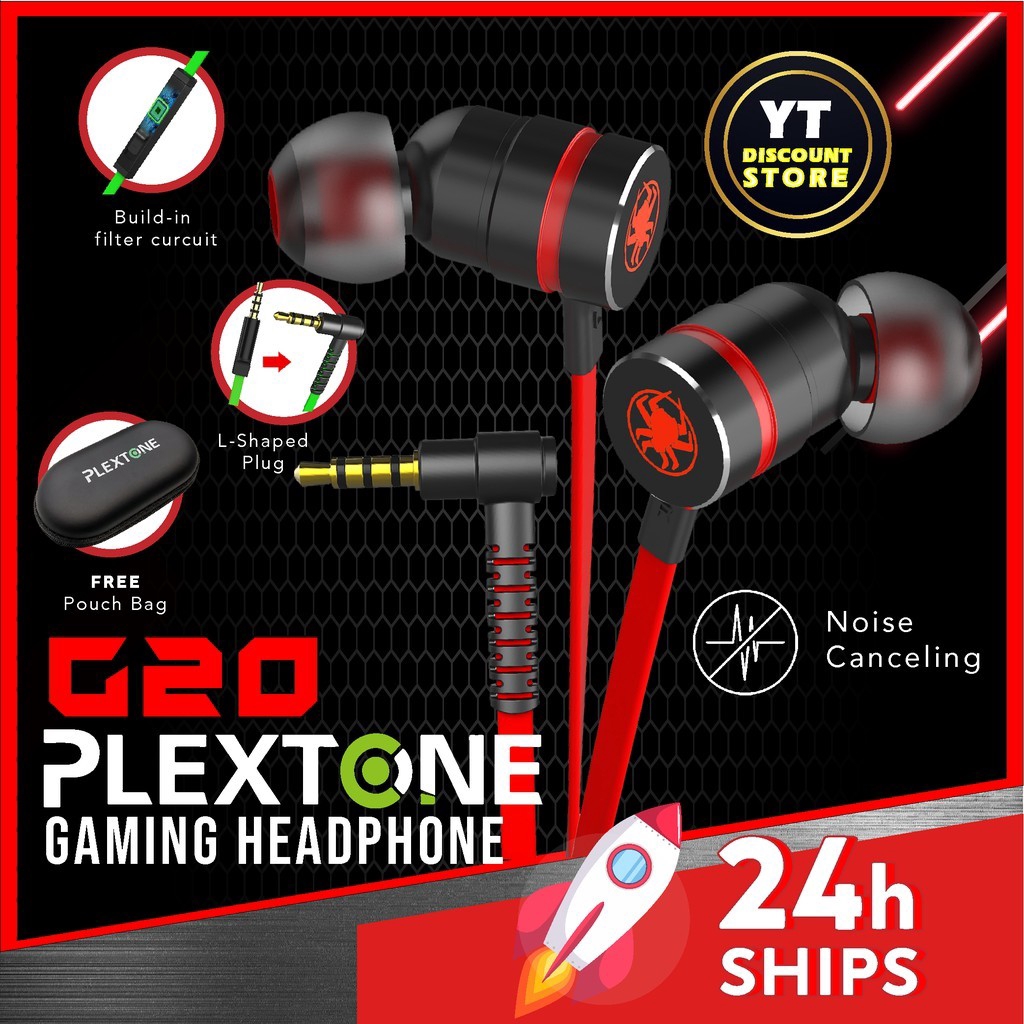 Tai nghe nhét tai từ tính giảm tiếng ồn plextone G20 kèm mic tai nghe