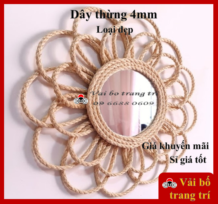 Dây thừng 4mm, dài 5m, dây thừng trang trí, dây đay, dây cói làm handmade, cào móng mèo, decor, gói quà, cat tree
