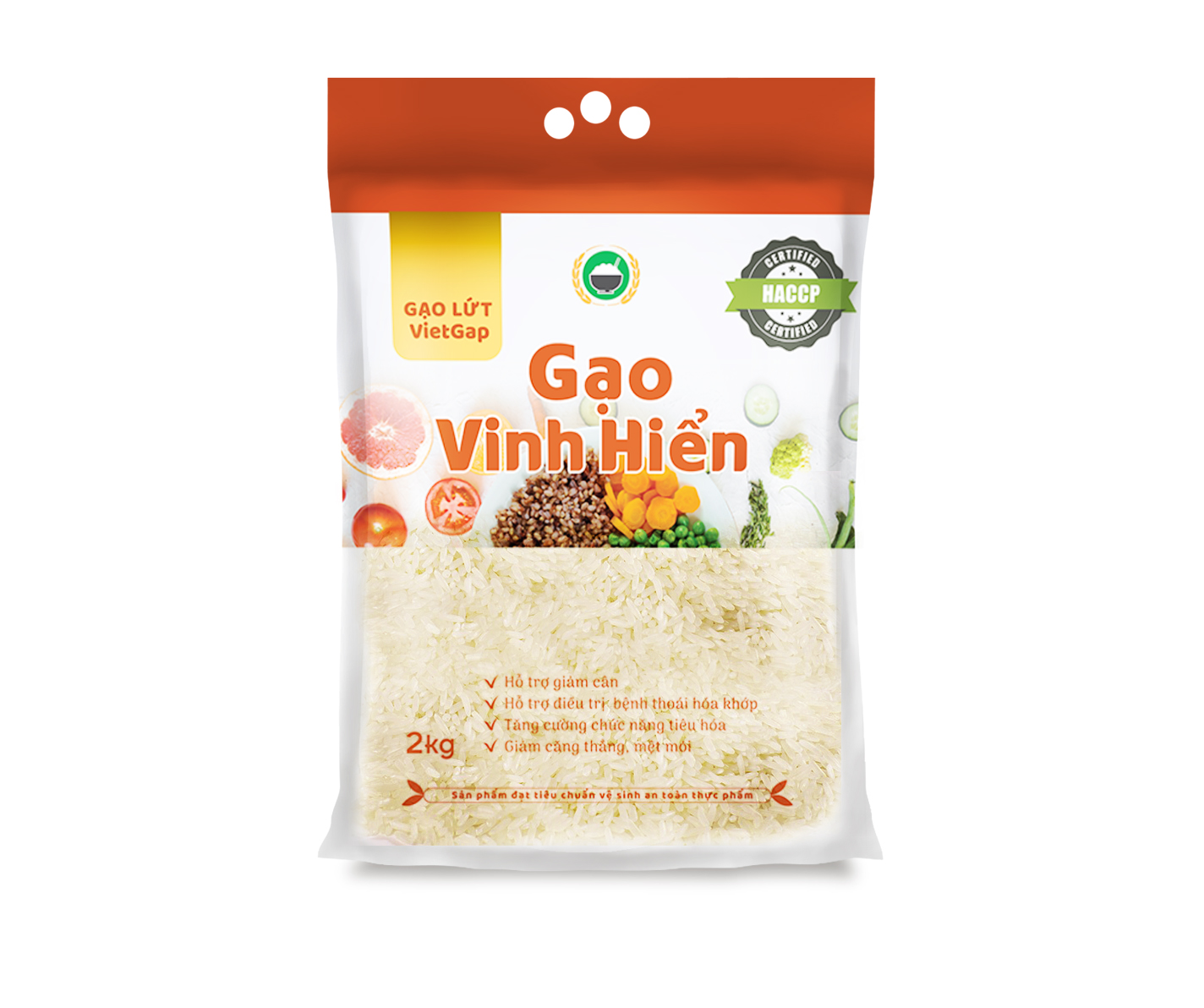 Gạo lứt vietgap vinh hiển 2kg