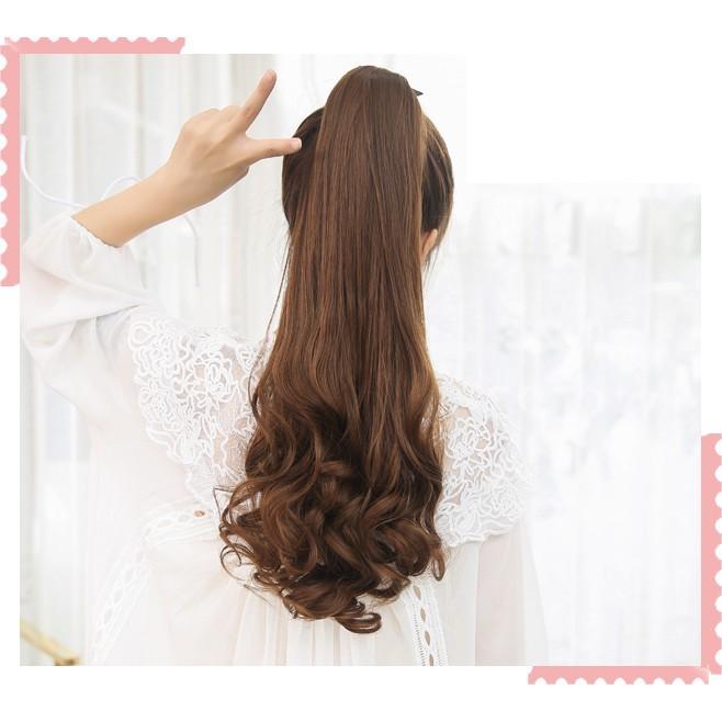 Tóc giả cột xoăn đuôi 48cm d15l