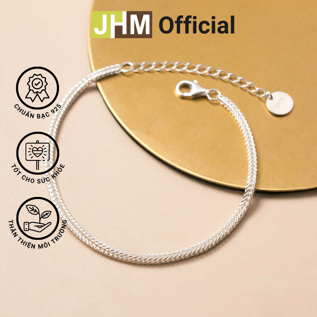 Lắc tay bạc 925 | lắc tay bạc cao cấp jhm | lắc tay bạc đơn móc 4 chiều lắc tay bạc nữ cute