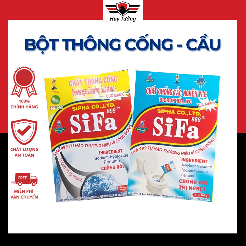 Bột thông cống thông bồn cầu chống tắc nghẽn cực mạnh với 200g , bột thông cống - Huy Tưởng