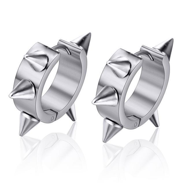 Set 2 Khuyên Tai Nam Nữ Gai Nhọn Unisex, Bông Tai Kẹp Không Cần Bấm Lỗ