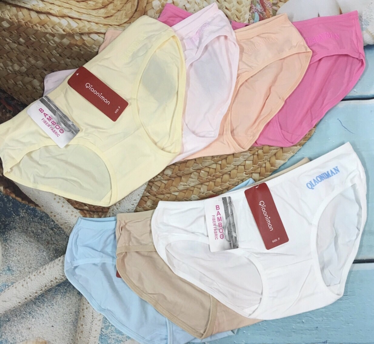 Bộ 10 quần lót nữ cotton phom rộng 50-63kg (Bambo 3264)