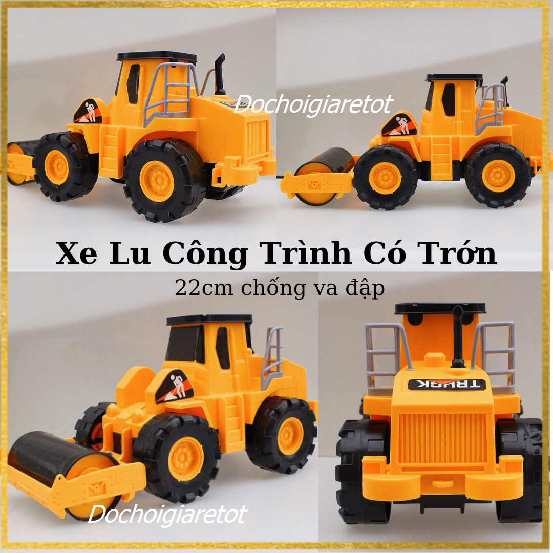 Đồ chơi xe lu công trình có đà trớn cho bé