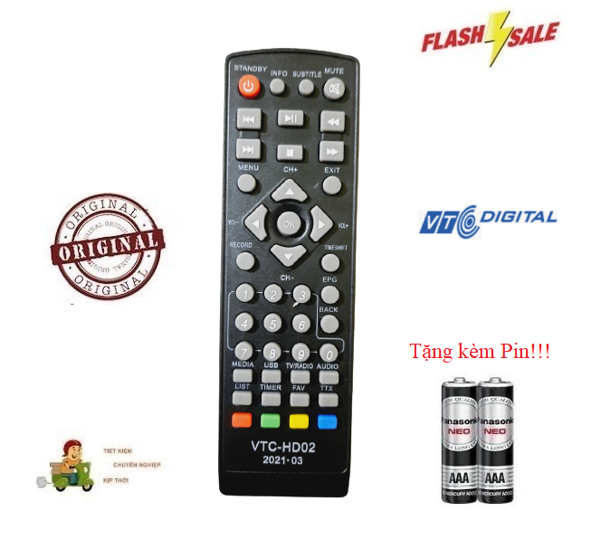 Điều khiển đầu kỹ thuật số VTC-HD 02 Hàng chính hãng Tặng kèm Pin!!!
