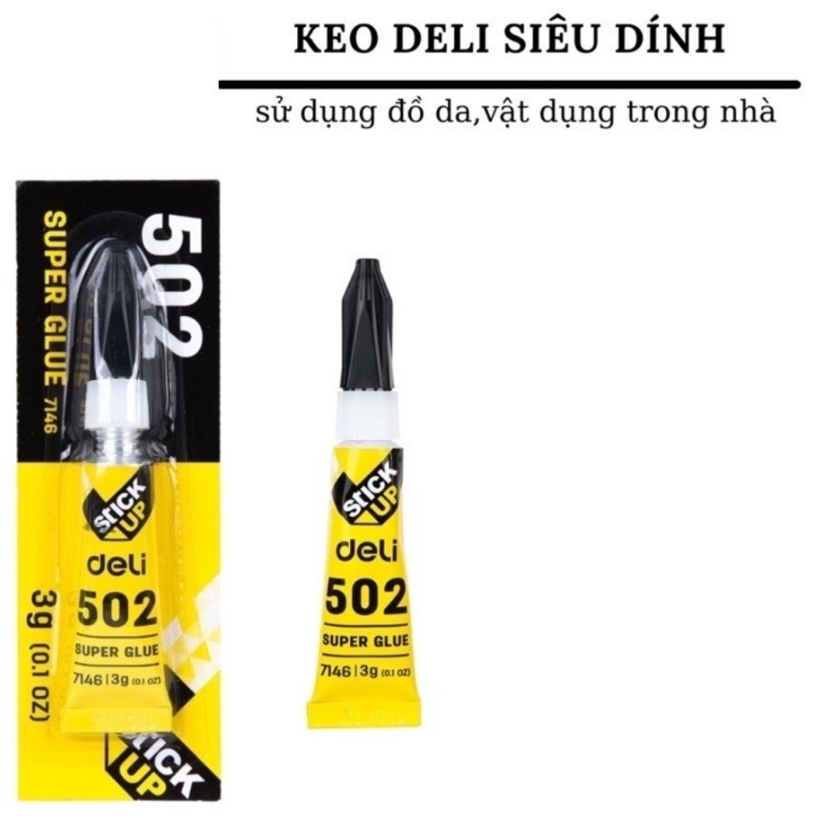 Keo dán sắt deli 502 mã 7146, keo dán super glue deli -mô hình