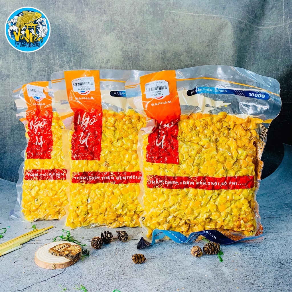 Mồi Câu Cá ngô ủ 1kg sapham Thính dụ cá Chép Trắm Trôi Siêu Nhạy - Vũ Môn Fishing