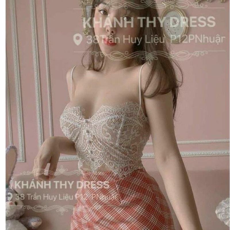 Áo hai dây cúp ngực ren sexy a01