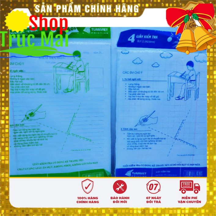 Giấy kiểm tra kẻ ngang ô ly dành cho THCS THPT Tiểu Học