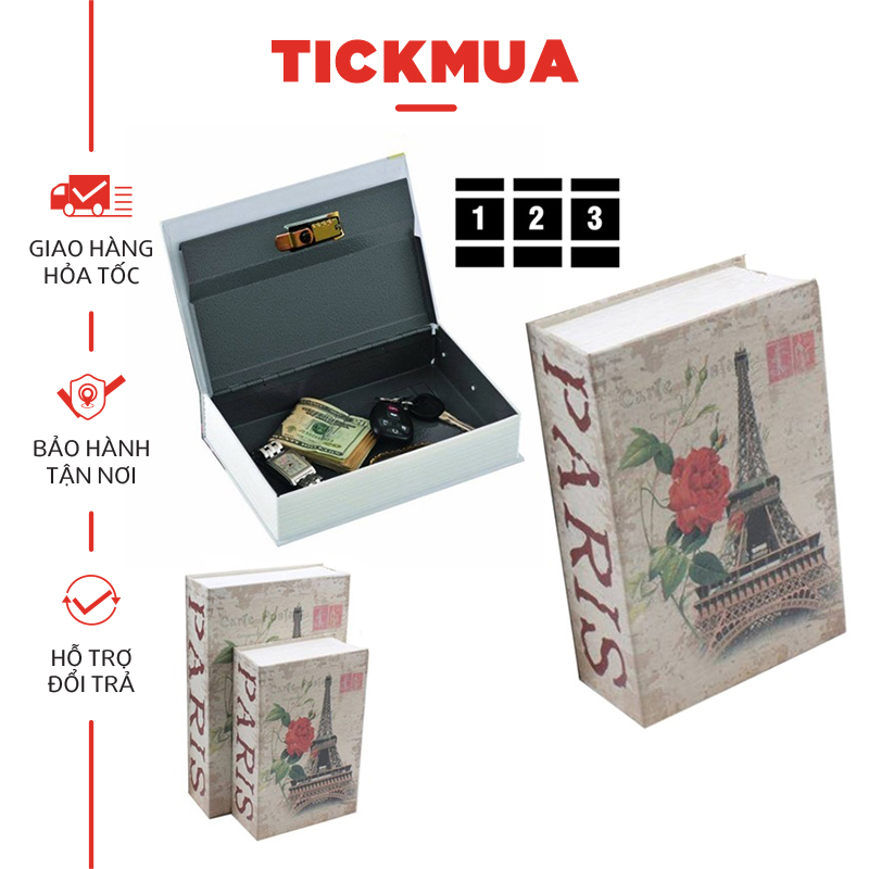 Két sắt bảo mật - Két sắt giấu đồ giả sách thông minh - Size Lớn