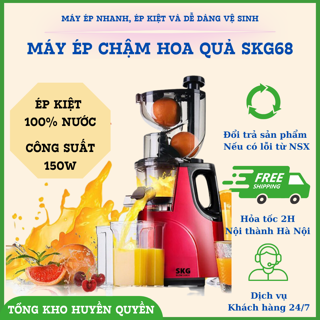 Máy ép chậm cao cấp skg sk68, skg sk69 thương hiệu đức ép được cả củ quả cứng, máy ép trái cây chậm kiệt nước , máy ép trái cây đa năng