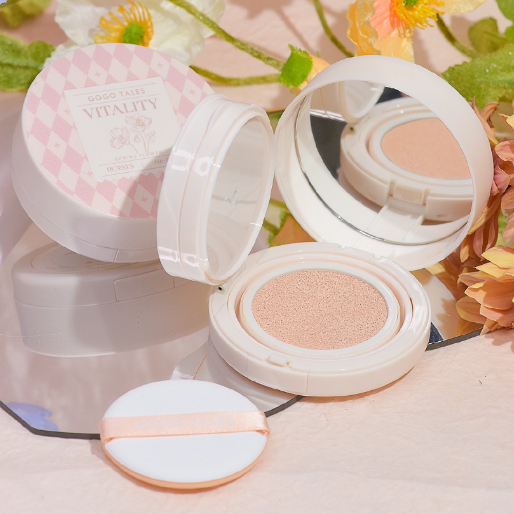 Set phấn 2-in-1 phấn phủ & phấn nước gogo tales light & nude pressed powder cushion cream gt361