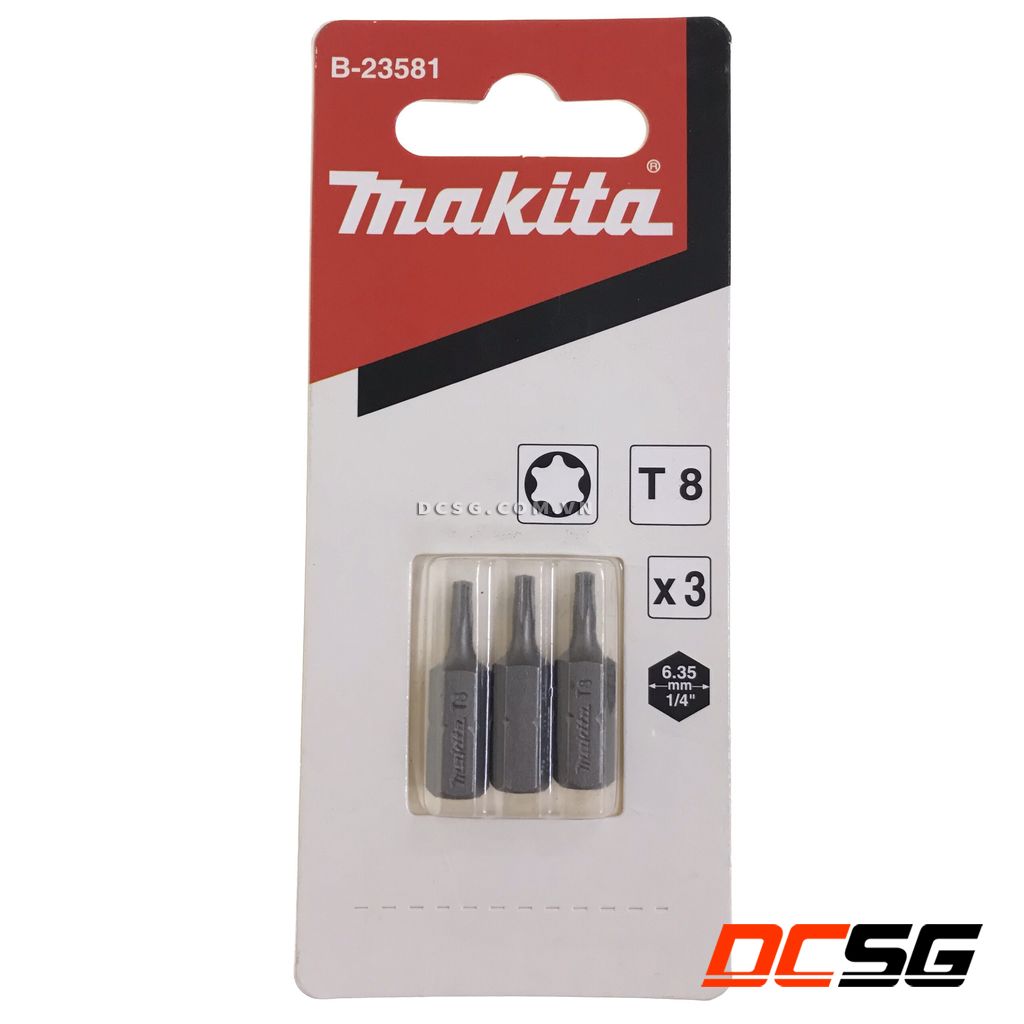 Bộ 03 mũi vặn vít 6.35mm 1/4" makita b-23581