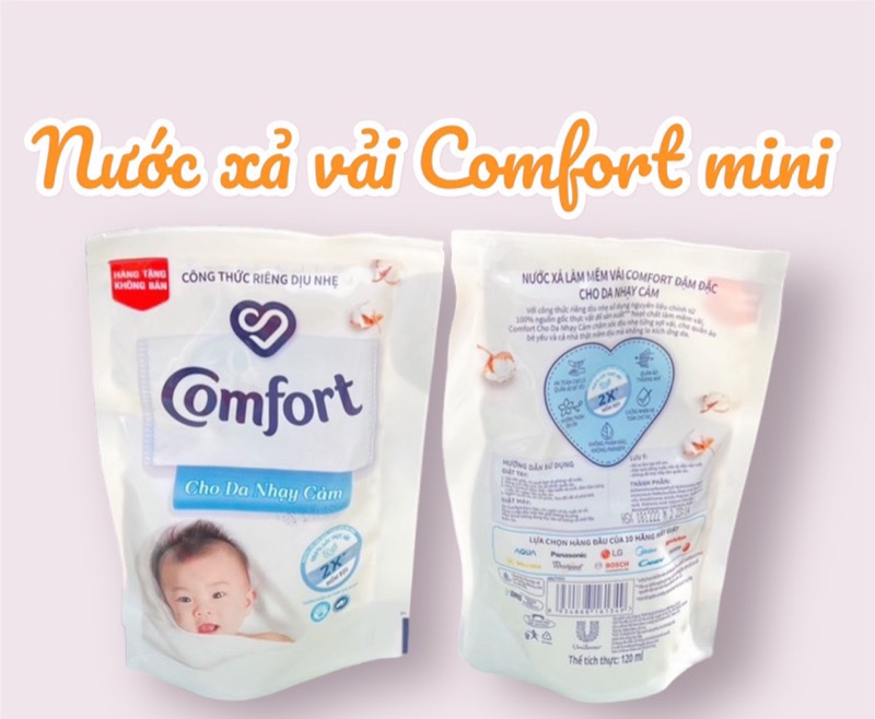 Nước xả vải Comfort kháng khuẩn dịu nhẹ cho em bé túi mini 120ml