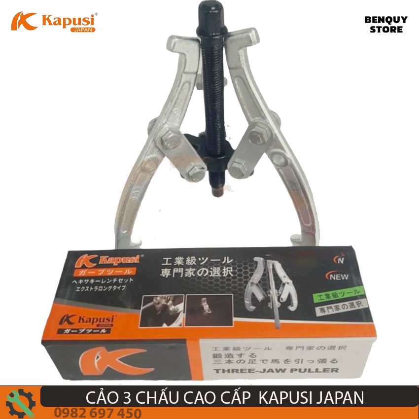 Cảo 3 chấu 6in/150mm kapusi japan-cảo 3 chân tiêu chuẩn nhật bản. chất liệu thép chrome vanadium