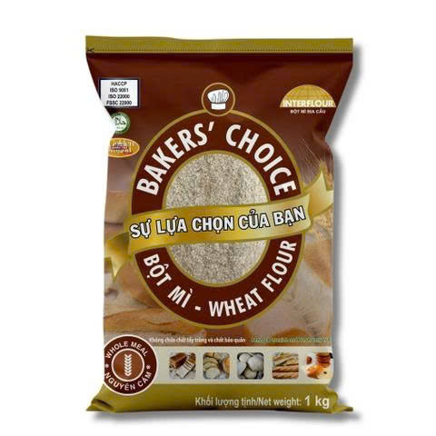 Bột mì nguyên cám Bakers' Choice 500gr (chia lẻ từ túi 1kg)