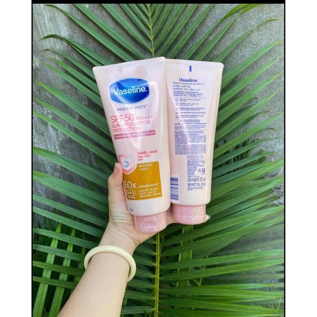 Sữa dưỡng thể  Body Lotion Vaseline 50X Thái Lan 320ml Dưỡng trắng chống nắng
