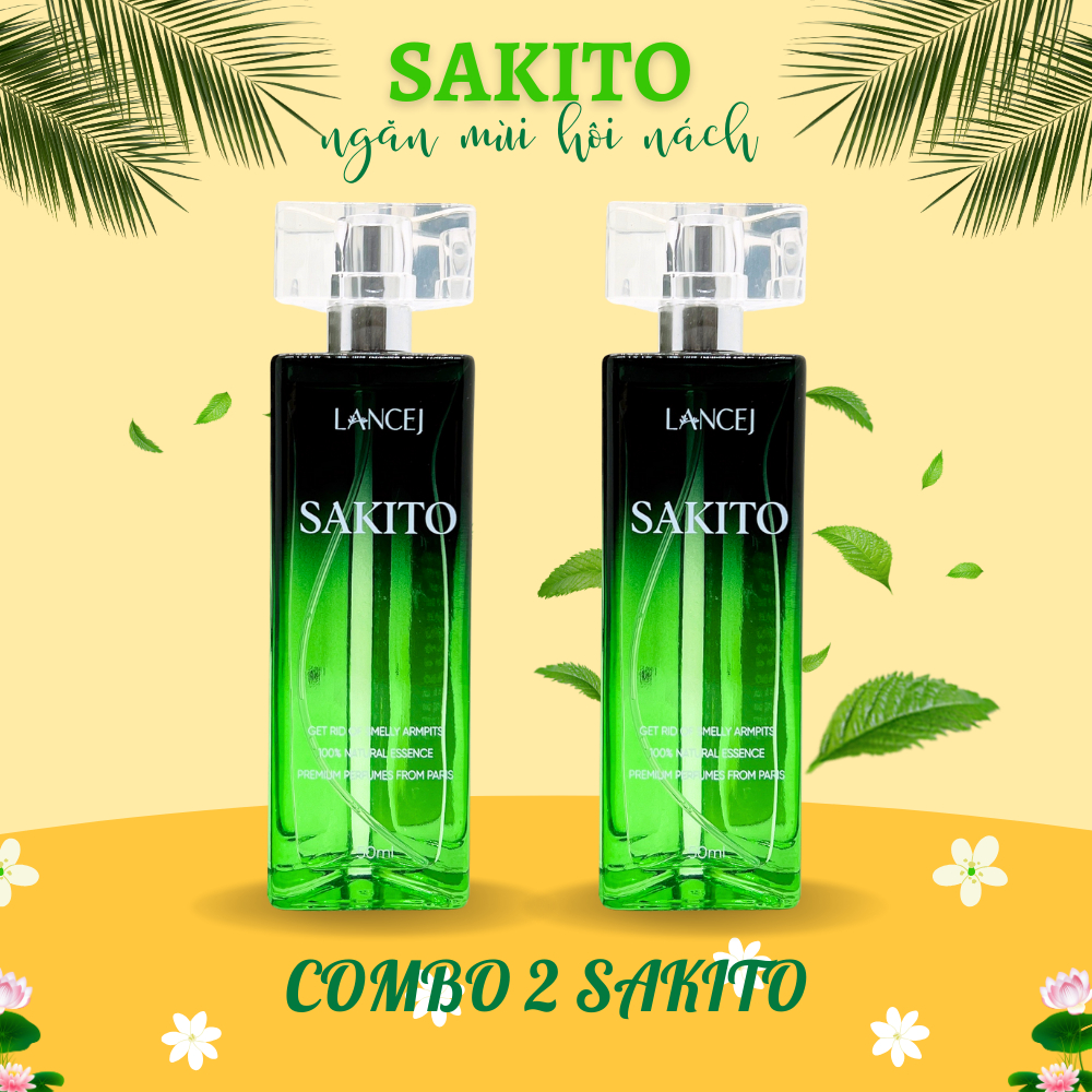 COMBO 2 LỌ XỊT KHỬ MÙI SAKITO - KHỬ MÙI HÔI NÁCH HÔI CHÂN LỌ 50ML
