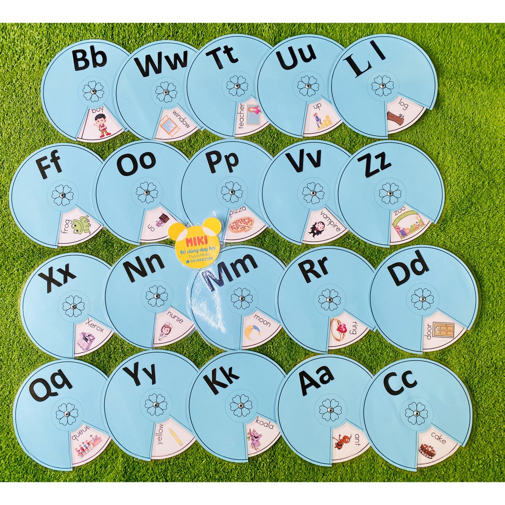 Bộ 26 đĩa xoay Tiếng Anh (màu ngẫu nhiên)