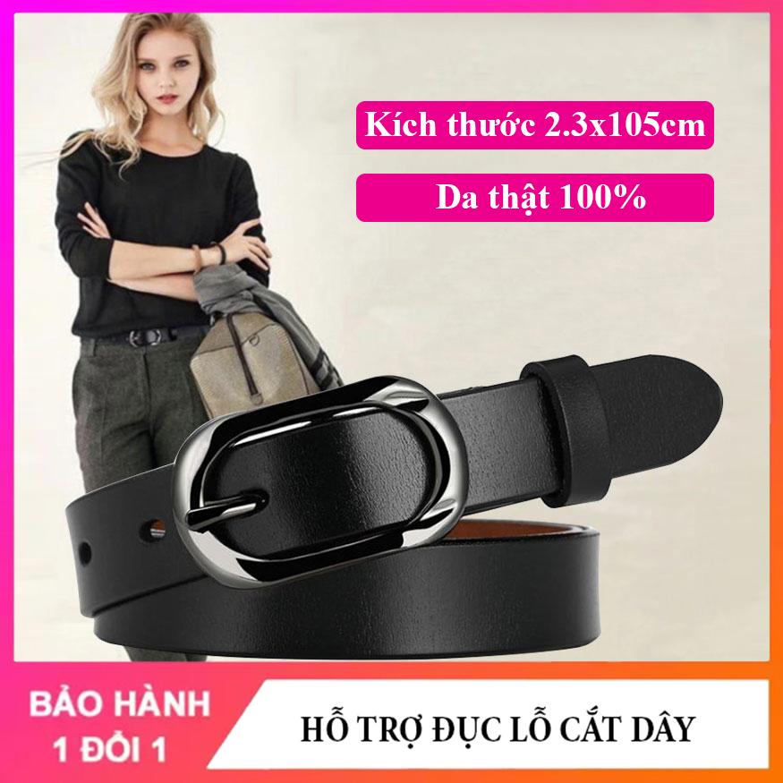 Thắt lưng nữ dây nịt dây lưng nữ cao cấp bản nhỏ 2.3cm chất liệu da thật, dễ phối đồ với các loại quần jean, váy, đầm NT168