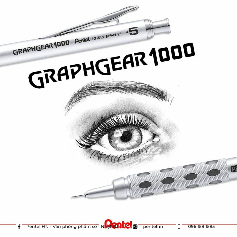 Bút chì kim bấm kỹ thuật chuyên nghiệp pentel graphgear 1000 | vẽ phác thảo, kiến trúc, mỹ thuật