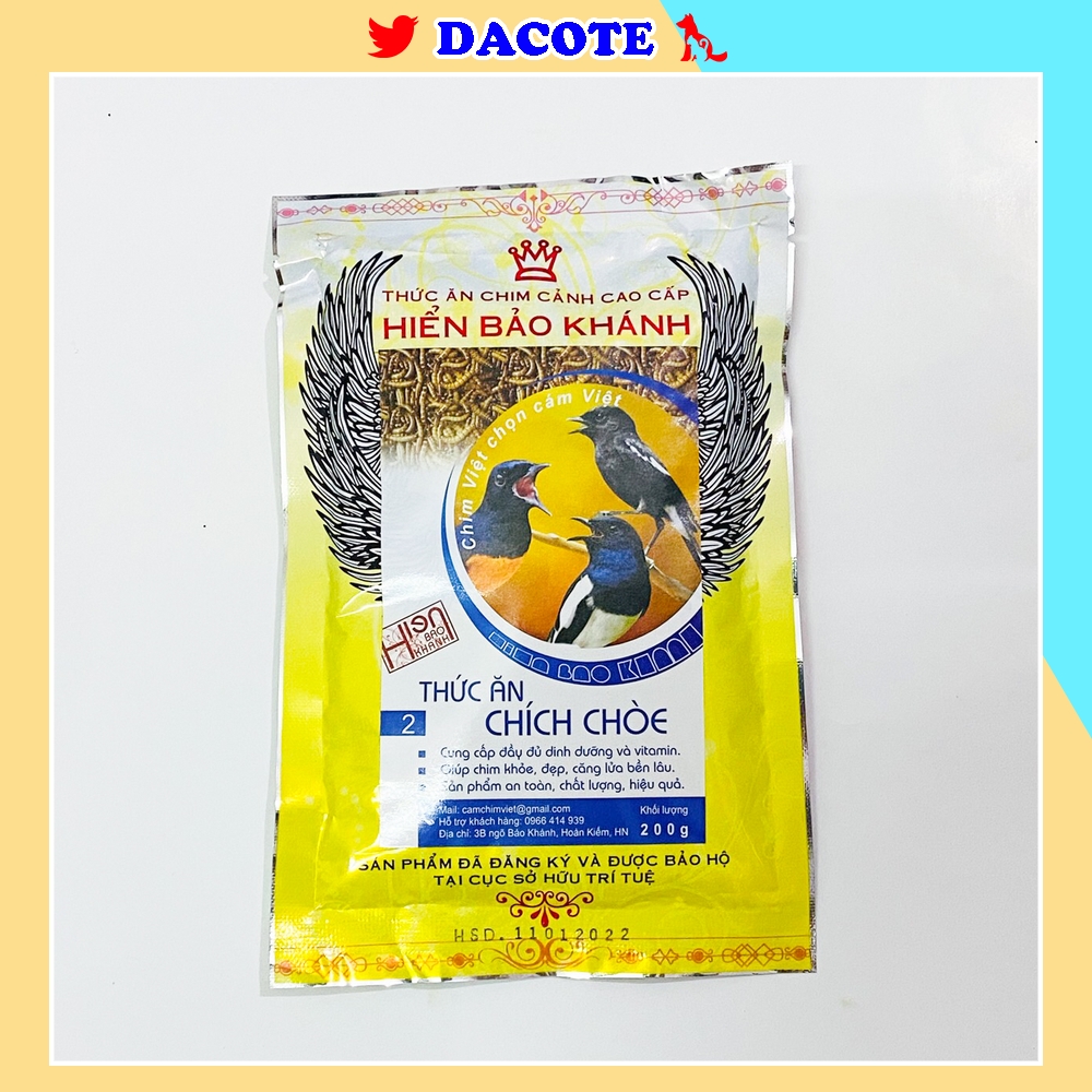 Cám chim chích chòe hiển bảo khánh số 2 cao cấp 200gram - cám chích chòe hiển bảo khánh dacote số 2 giá rẻ