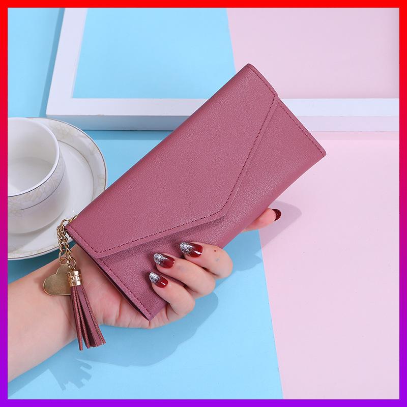 [HCM]Ví da cầm tay nữ YoungKim dáng dài - phối dây tua rua - NHShop