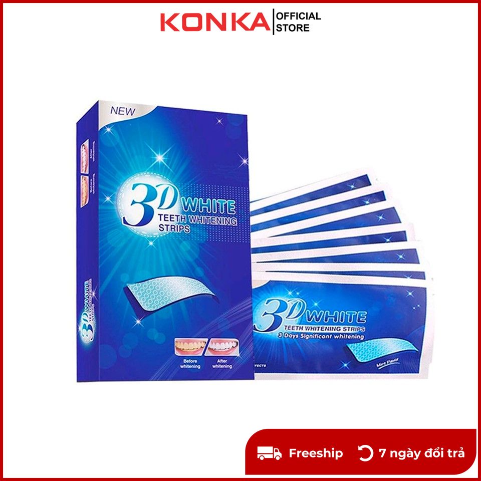 Miếng dán trắng răng 3D White Teeth Whitening Strip làm trắng răng nhanh chóng tiện lợi dễ sử dụng