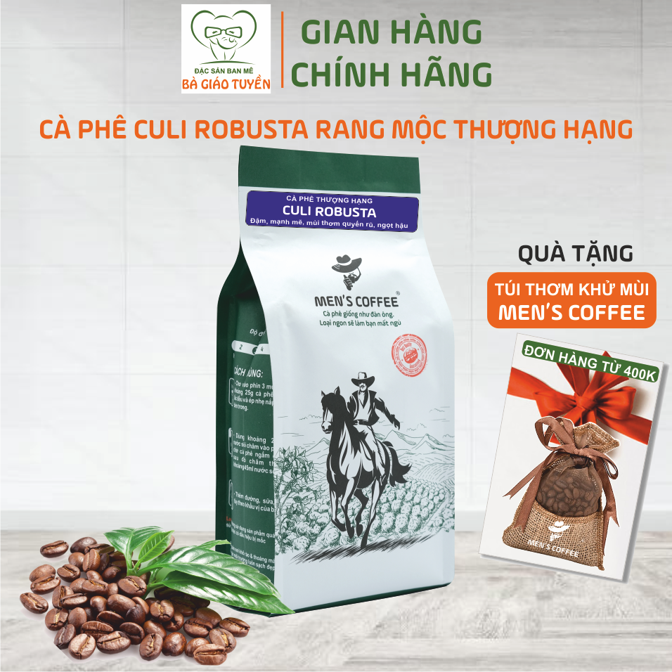 Cà Phê Men s Coffee Dòng CULI ROBUSTA Thượng Hạng Vị Đậm Đà, Đắng Mạnh