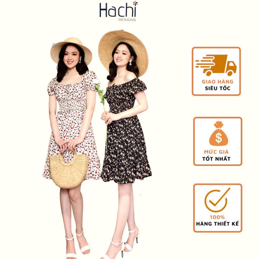 Váy voan hoa nhí đuôi cá Hàng thiết kế Hachidesigns