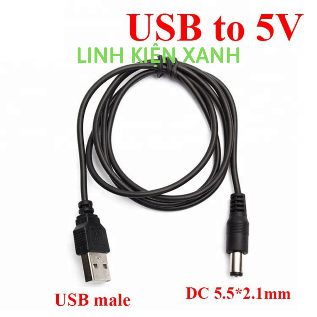Dây cáp chuyển đổi usb sang cổng 5.5 mm 5v dc tiện dụng - dây sạc chuyển đổi 5.5mm usb