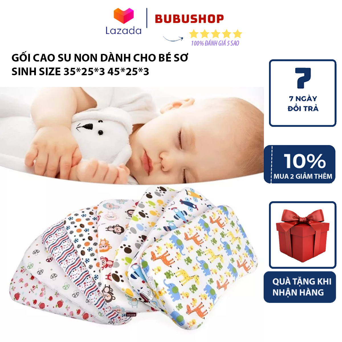 Gối cao su non dành cho bé sơ sinh có lõm chống móp đầu gối mềm hỗ trợ giấc ngủ cho bé sơ sinh gối cao su dành cho bé trai bé gái đủ hình an toàn cho bé gối hỗ trợ giấc ngủ cho bé