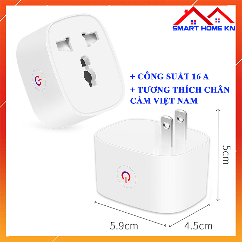 Ổ cắm thông minh wifi tuya công suất 16a hẹn giờ điều khiển từ xa bằng điện thoại