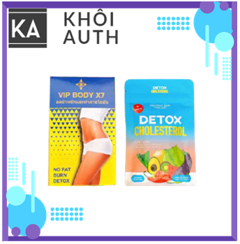 combo siêu giảm cân vip body x7 và Detox cholesterol giấm táo chuyên dành cho cơ địa lờn khó giảm kí -liệu trình 1 tháng shop khôi auth