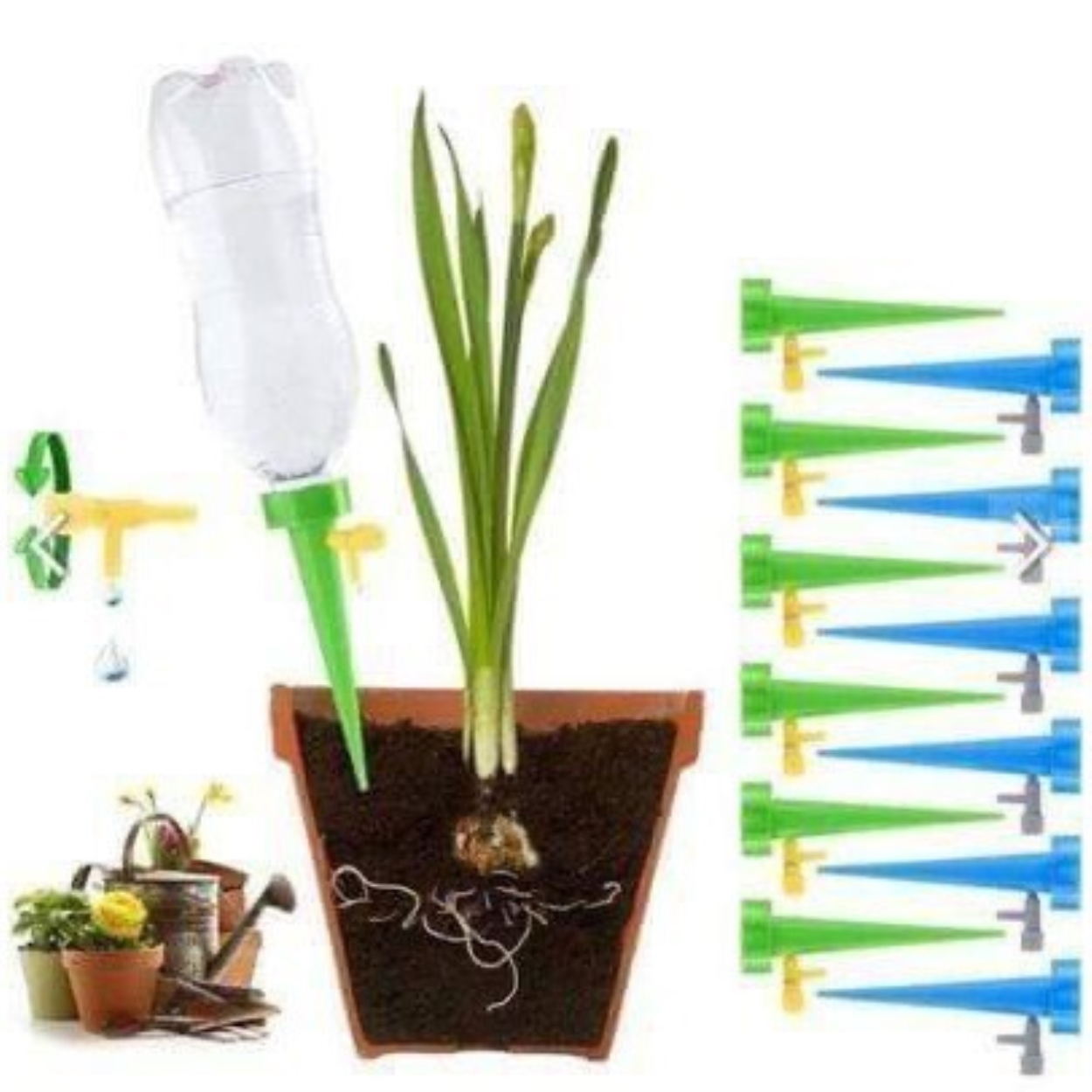 Vòi tưới cây nhỏ giọt tự động-10 vòi đầu vòi tưới nhỏ giọt gắn chai nước