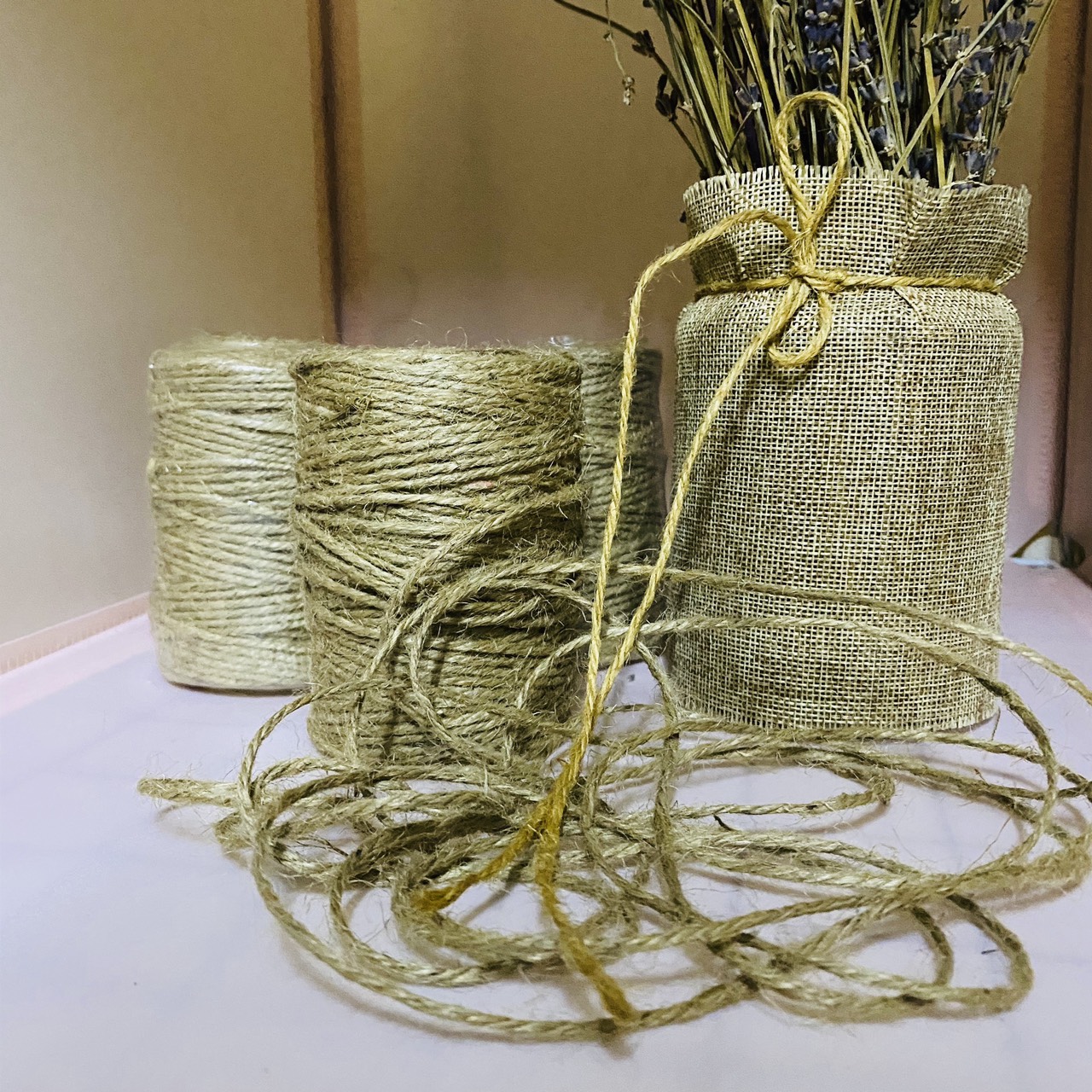 [HCM]Cuộn 100 Mét Dây Thừng Gai Trang Trí Lọ Hoa Dây Treo Ành Gói Quà Thiệp