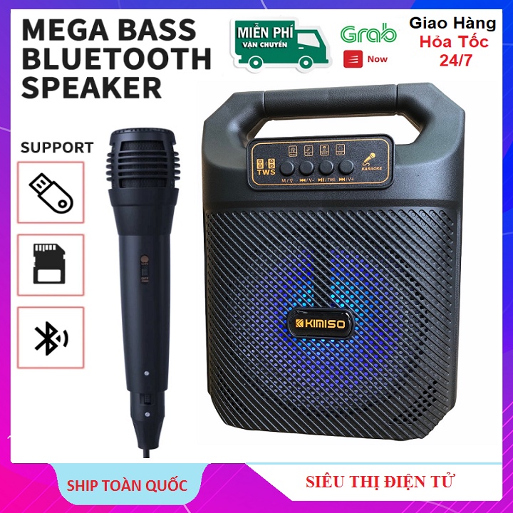 Loa bluetooth & karaoke kimiso qs-3607 tặng kèm micro loa bluetooth hát karaoke kimiso qs 3607 loa bluetooth karaoke kimiso qs3607 thiết kế đẹp mắt âm thanh hay loa bluetooth karaoke kimiso qs-3607 tặng kèm mic hát