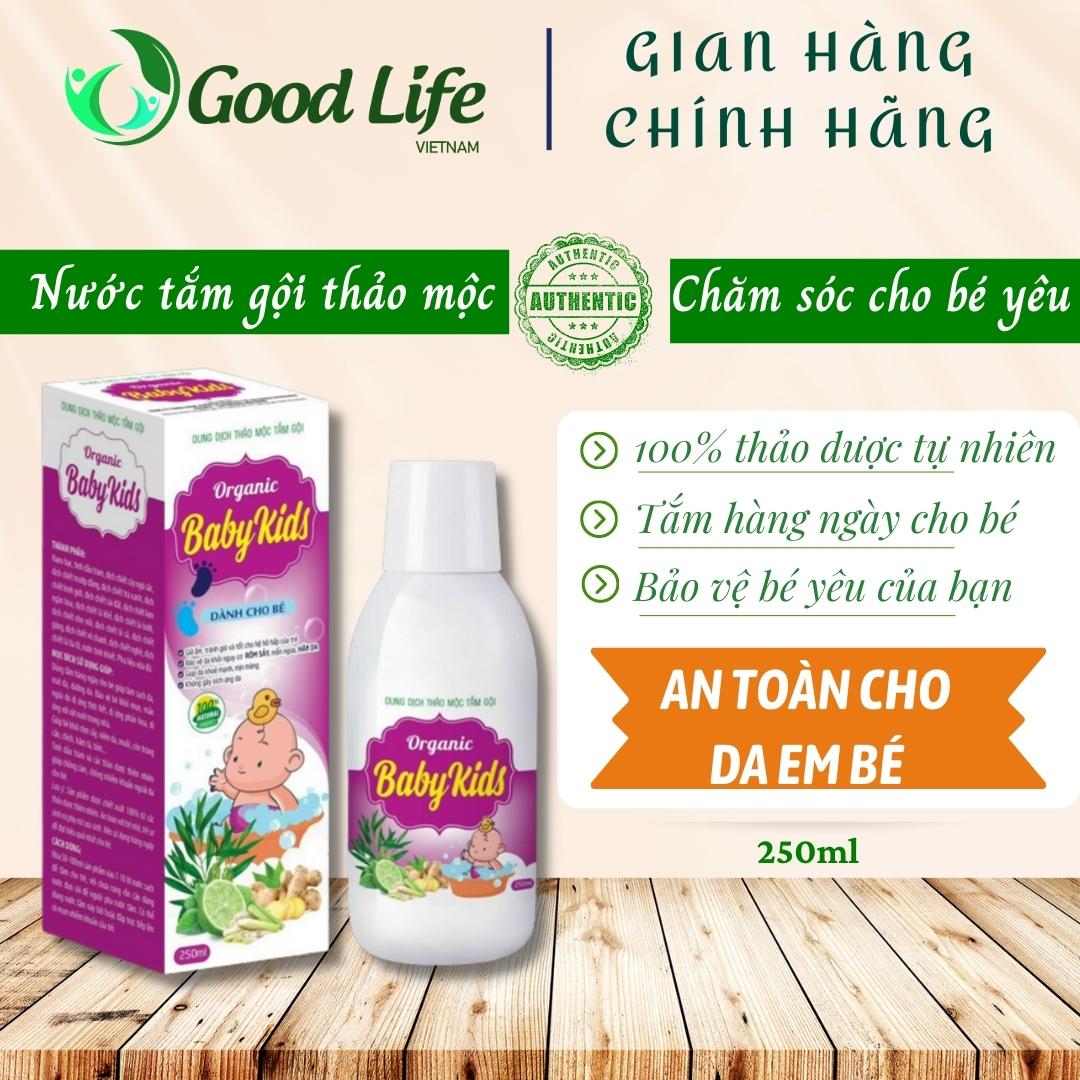 Nước tắm thảo dược cho bé BabyKid 250ml, Nước tắm gội cho bé 100% thảo dược tự nhiên, an toàn, lành tính, giúp bảo vệ bé khỏi mụn, mẩn ngứa do dị ứng thời tiết, dị ứng phấn hoa, dị ứng với vật nuôi trong nhà