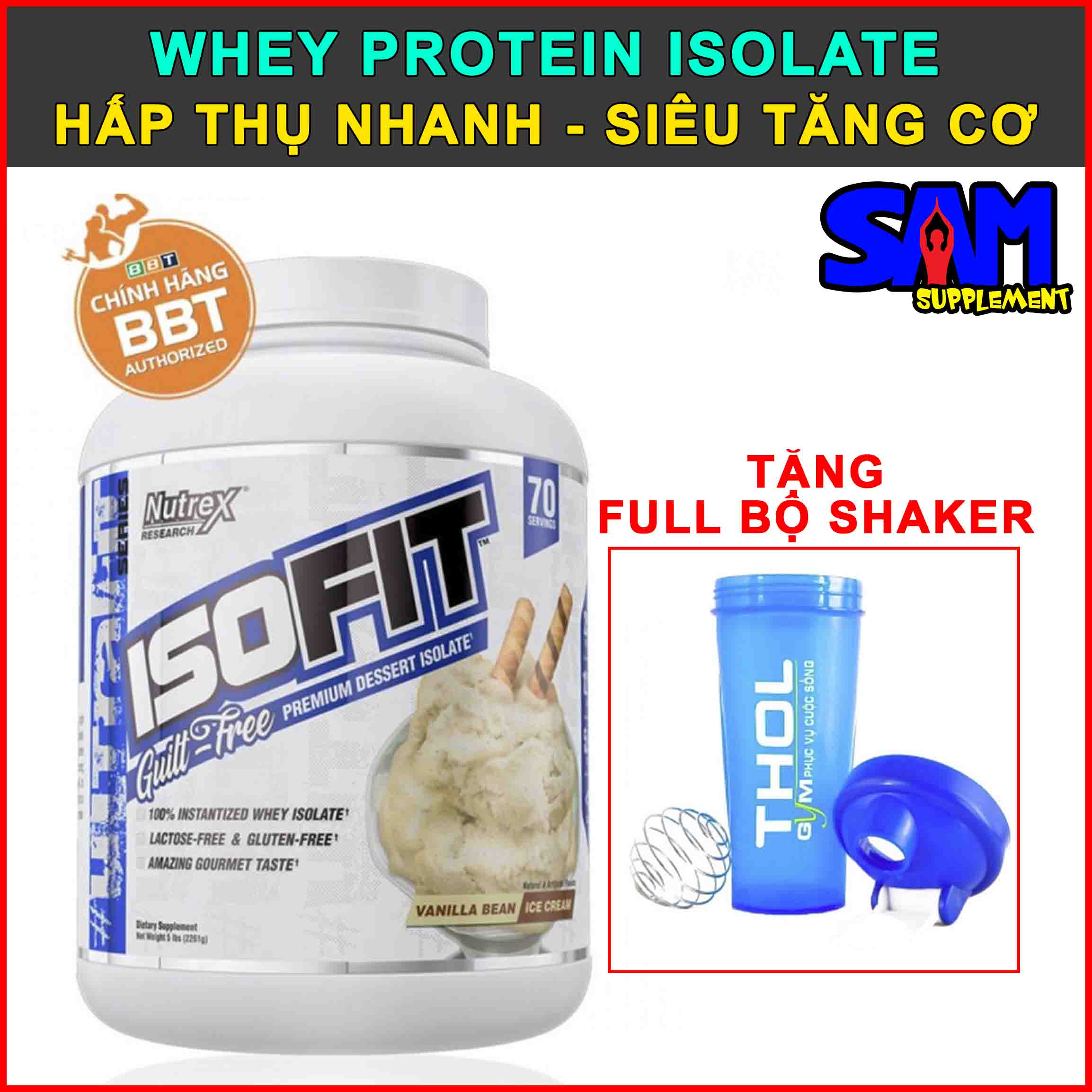 Nutrex isofit - whey protein isolate siêu tinh khiết - hấp thụ cực nhanh - tăng cơ cực đỉnh - tem nhãn chính hãng bbt, thol