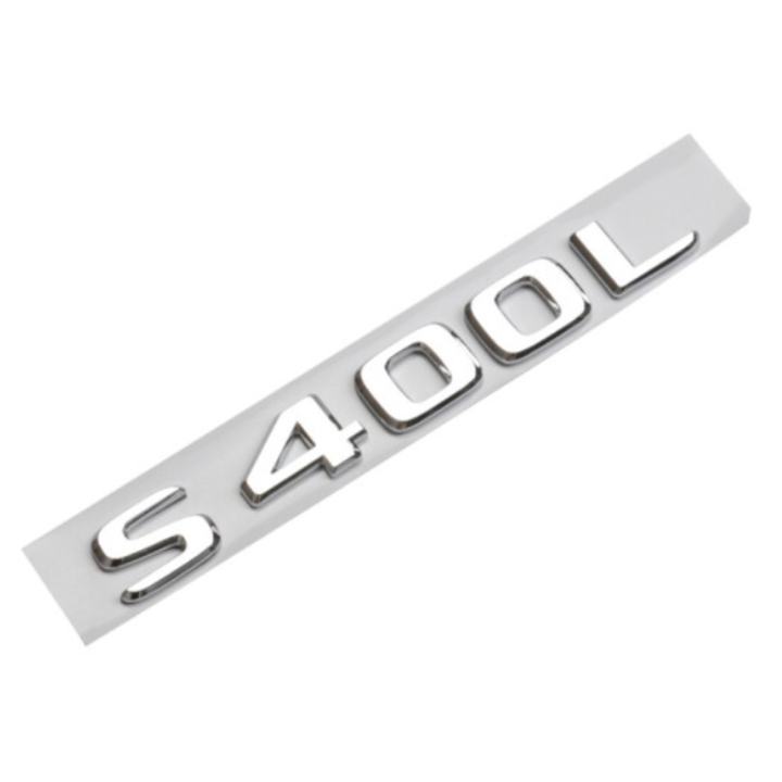 Decal tem chữ S400L dán đuôi xe ô tô