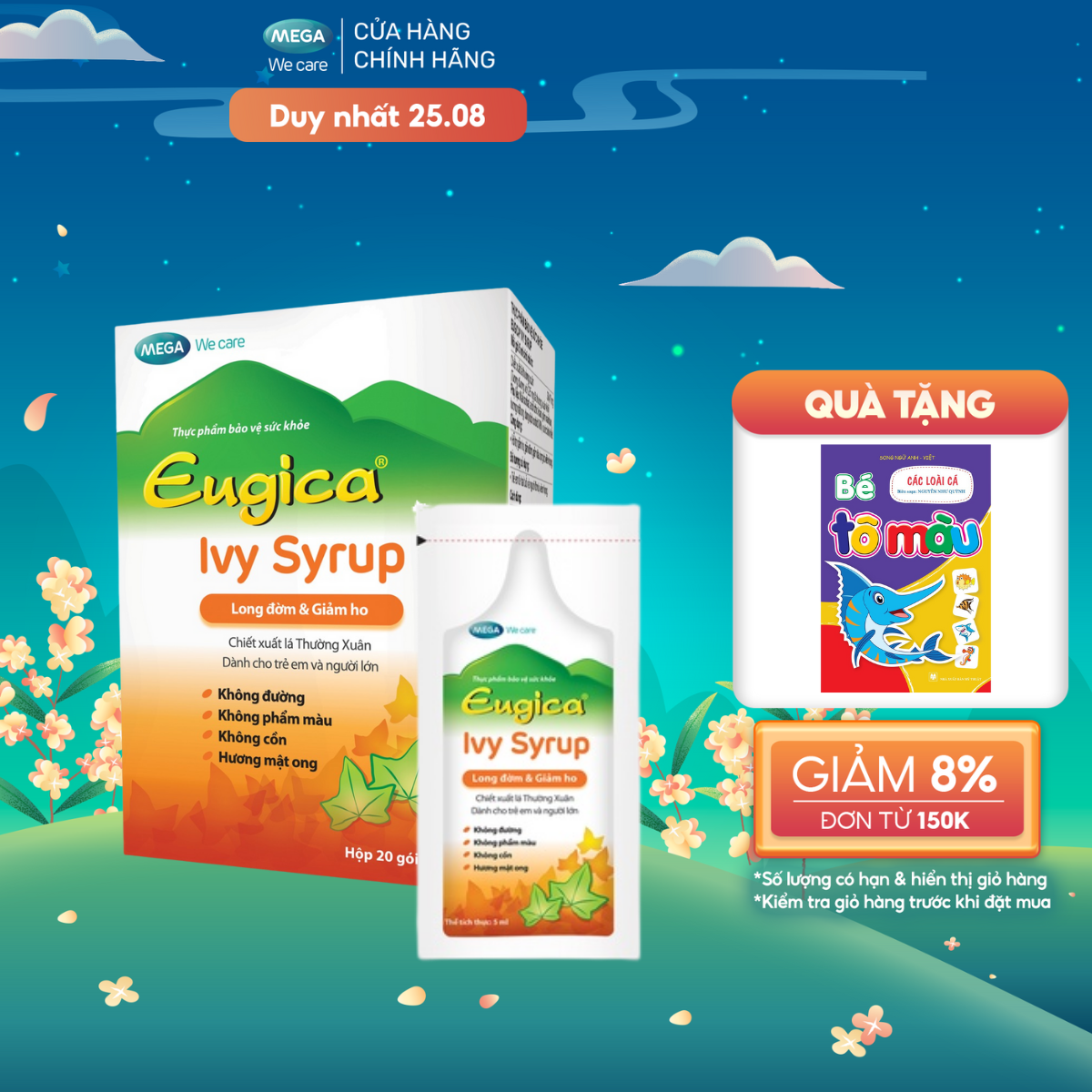 Siro thảo dược cao lá thường xuân hỗ trợ long đờm, giảm ho eugica ivy syrup