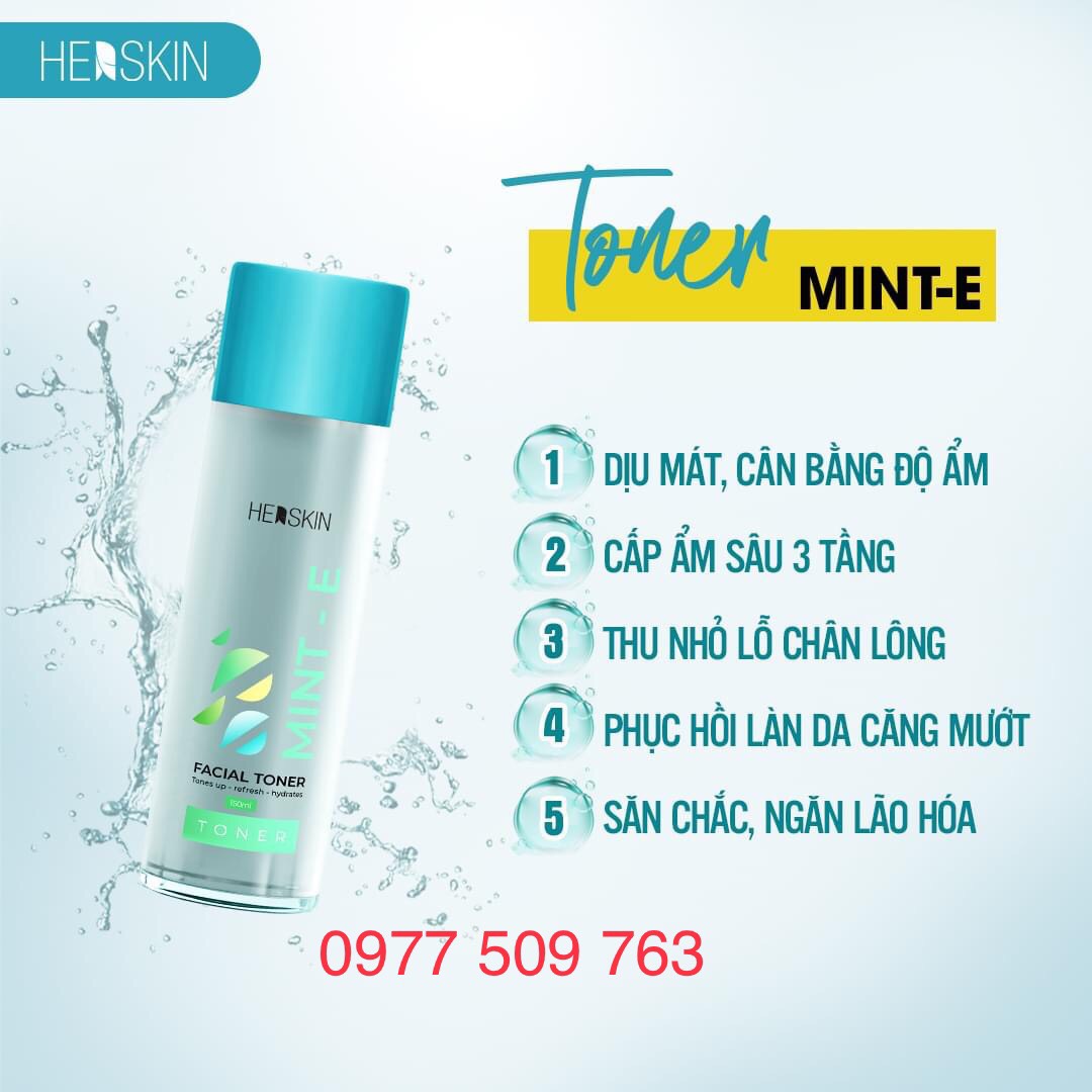 Toner Nước Hoa Hồng HERSKIN Mint E Dưỡng Trắng Se Khít Chân Lông Cấp Ẩm Da 150ml