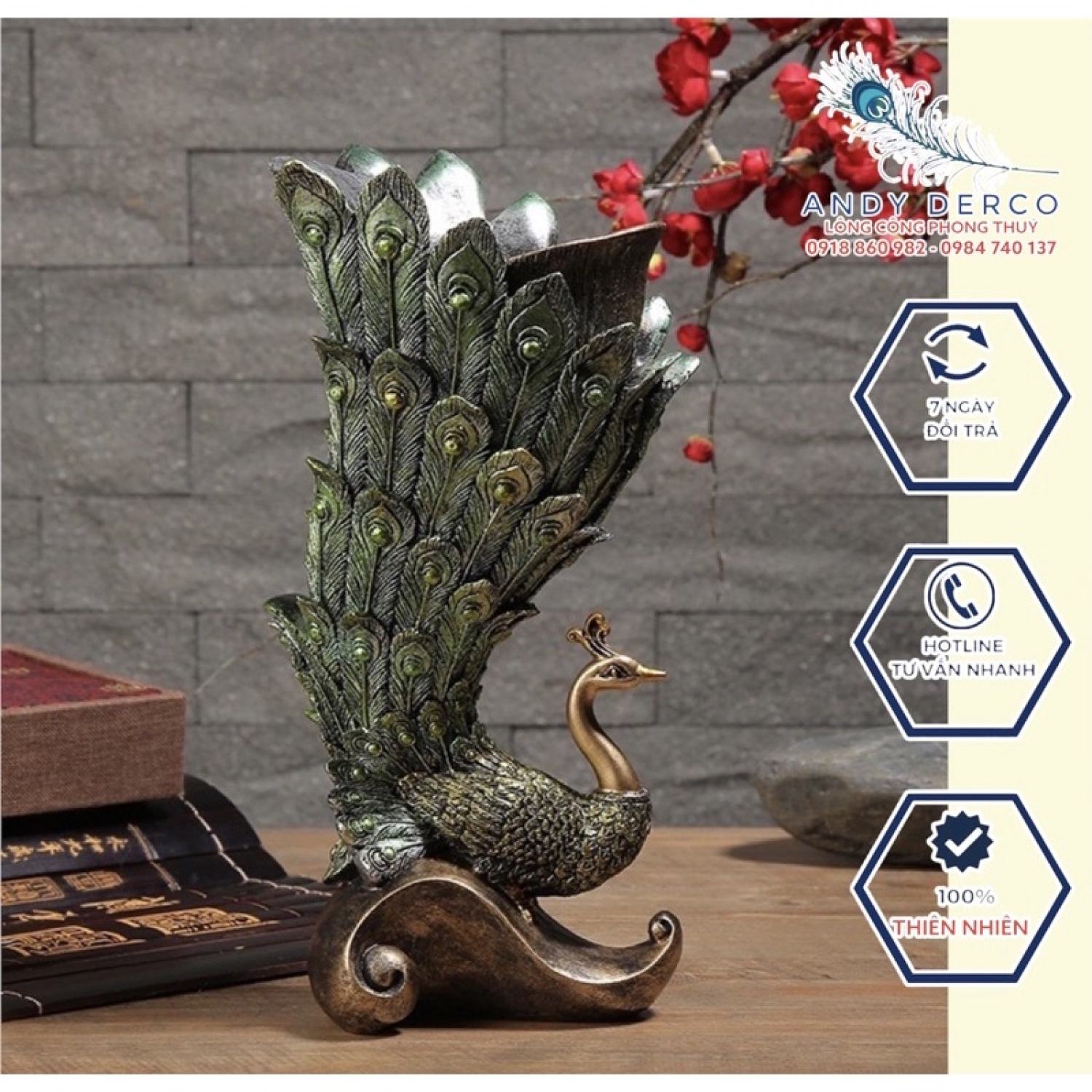 Bình cắm lông công, cắm hoa, giữ nến