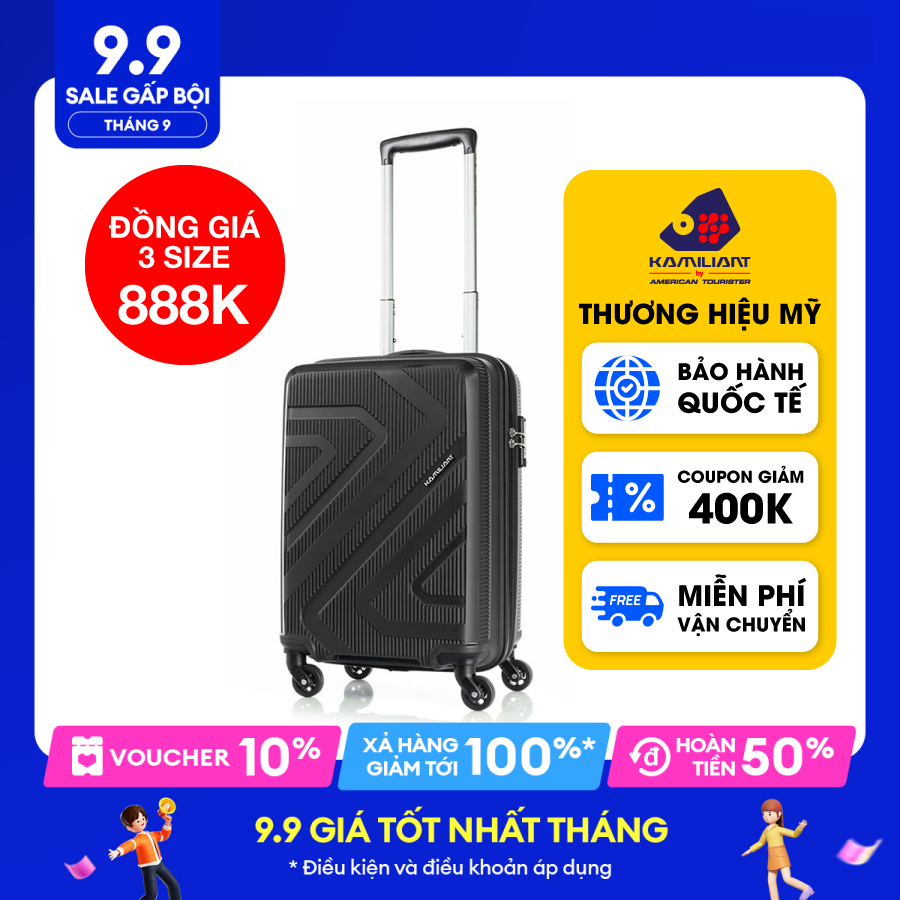 Đồng Giá 3 Size Voucher 10 Vali kéo Kiza KAMILIANT Thương Hiệu Mỹ bảo hành quốc tế 118 quốc gia