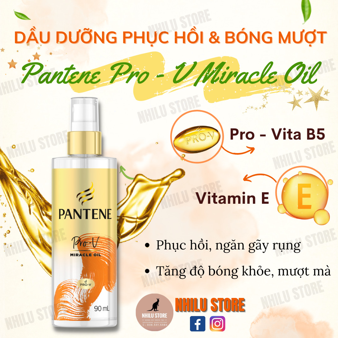 Dầu dưỡng tóc phục hồi và bóng mượt Pantene Pro-V Miracle Oil - 90ml ( bill Úc )