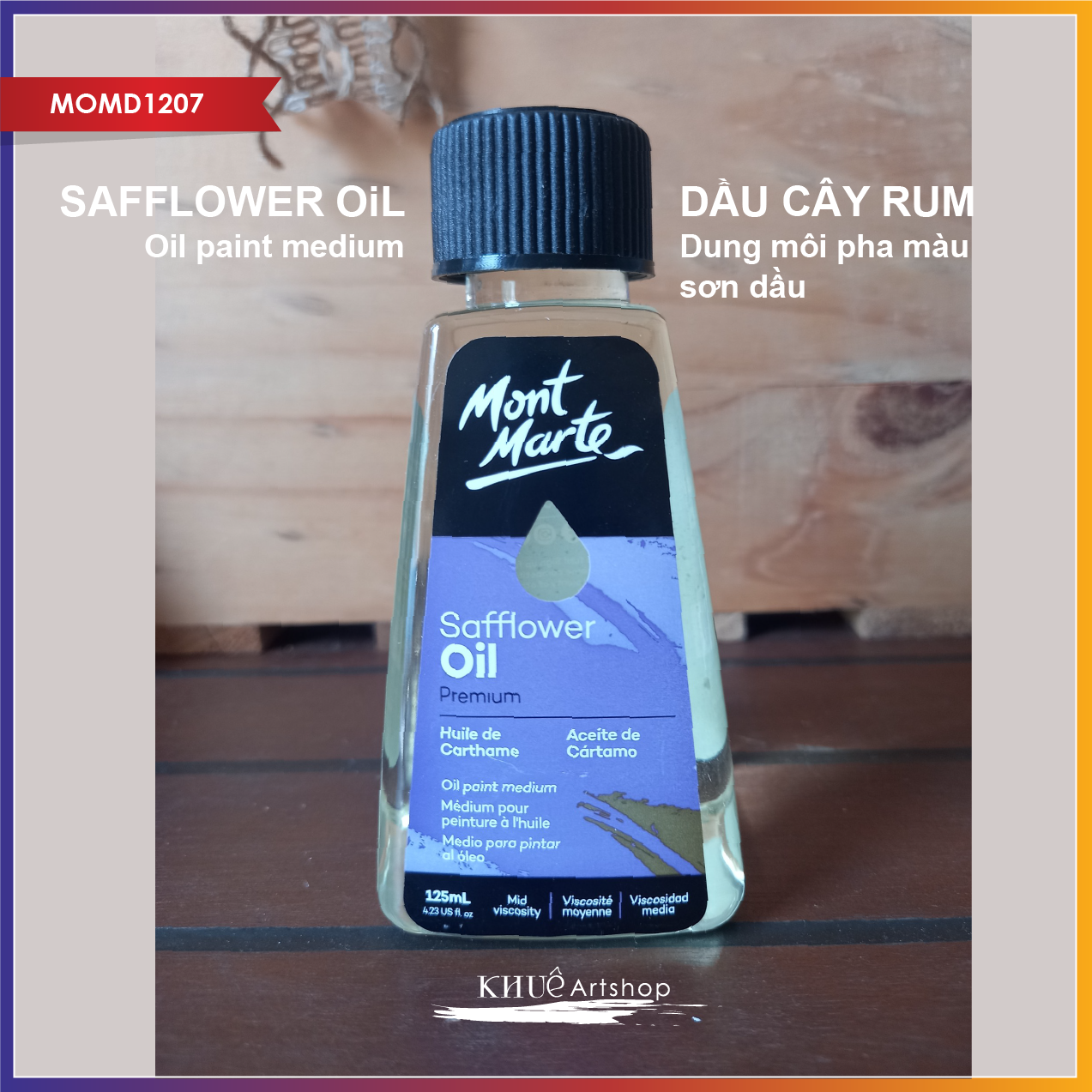 Dầu cây rum pha sơn dầu mont marte medium - safflower oil125ml_oil paint medium mont marte