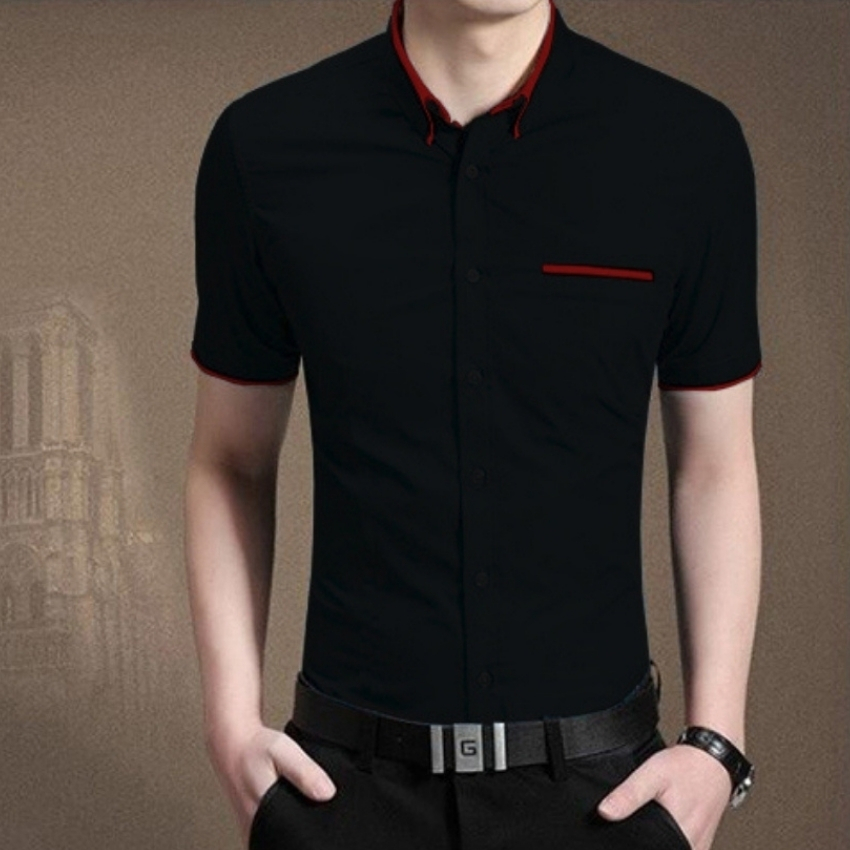 [HCM]Áo sơ mi nam ngắn tay phối viền cổ và tay áo túi giả viền thời trang ZANATA cực hot Chất vải kate  dày dặnthoáng mátthấm hút mồ hôi tốt