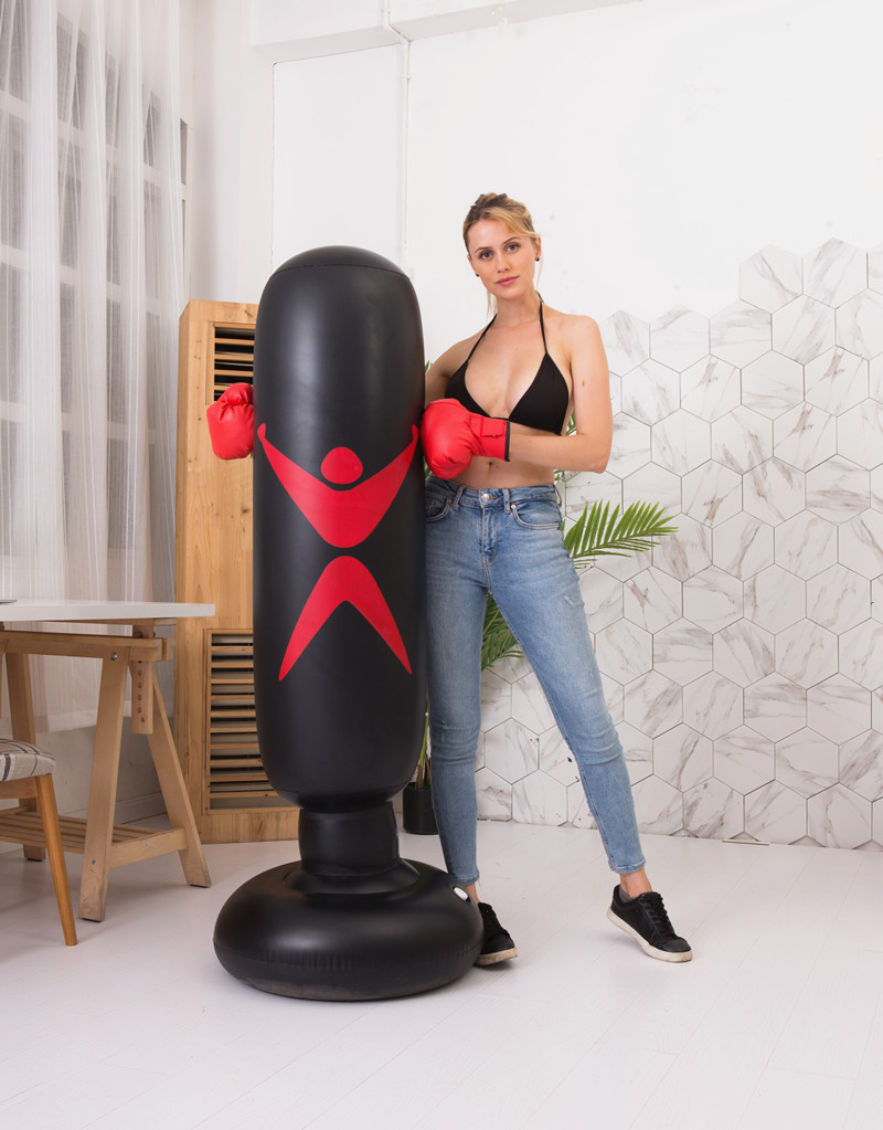 Trụ bóng bơm hơi đấm boxing đế đổ nước + bơm cho bé tập luyện đấm boxing tại nhà